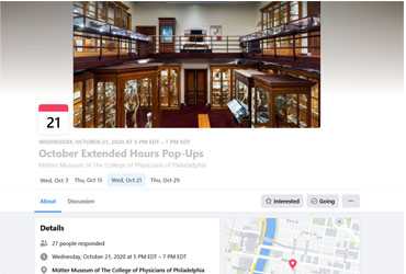 October 21 2020: October Extended Hours Pop-Ups